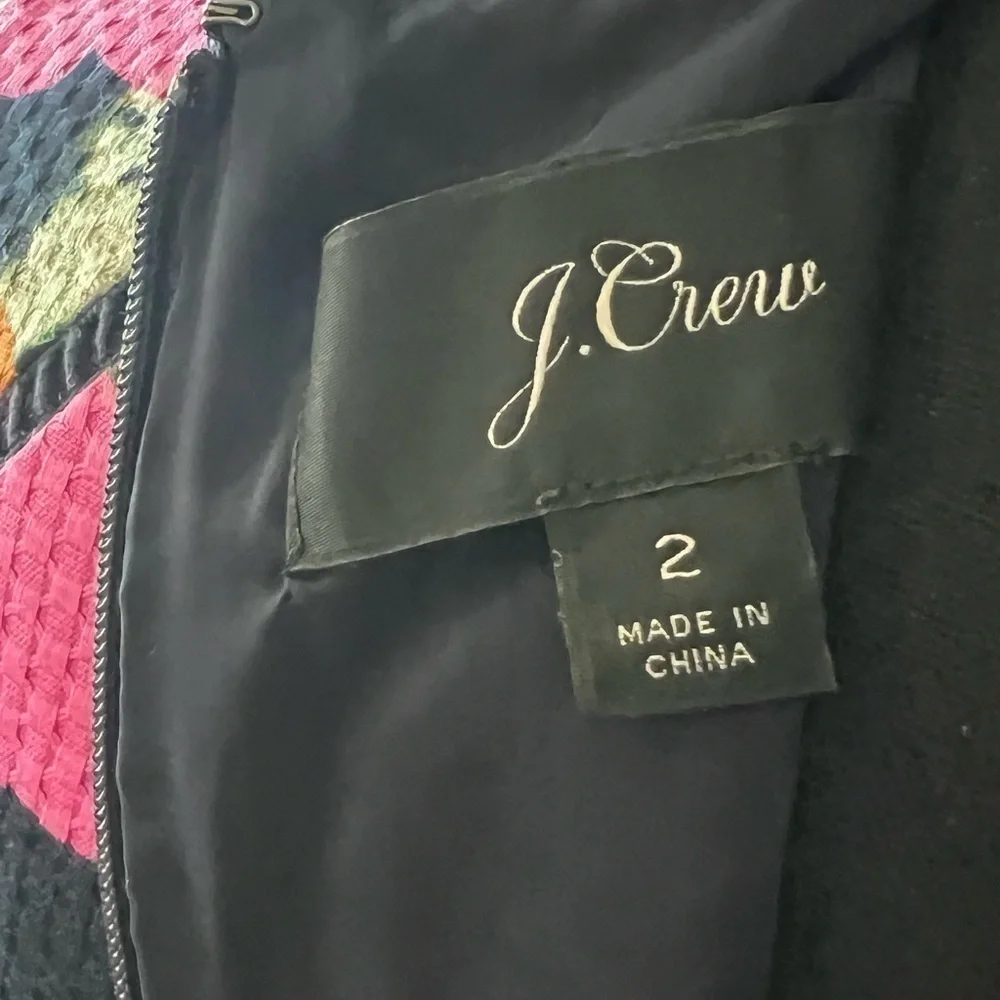 J. Crew Portfolio Shift Dress Navy Petunia Print